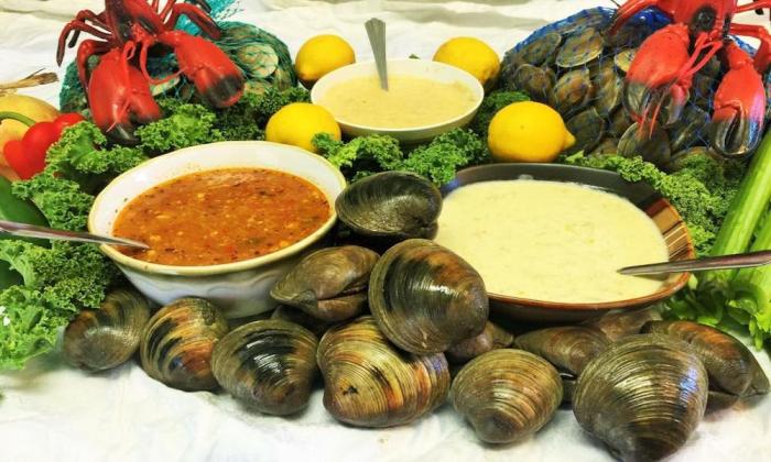 A feast from Kyle's Seafood Market in St. Augustine, FL.