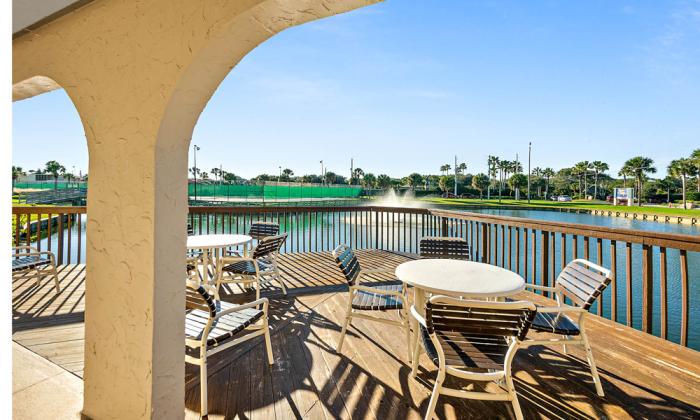 Ocean and Racquet Clubhouse water view and deck