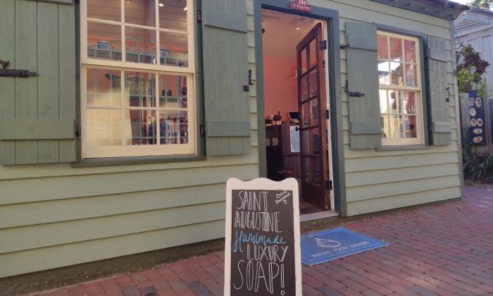 The exterior of St. Augustine Soap near the Oldest Wooden School House in St. Augustine.