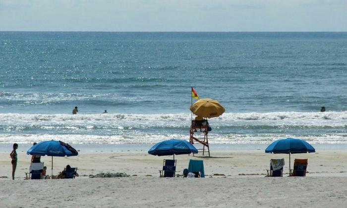 Enjoy a comfortable day on the beach with chairs and umbrellas from Barney's Beach Service.