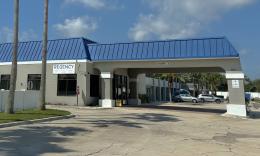 The entrance to Regency Inn on St. Augustine Beach, includes a large car port