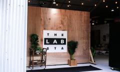 The lab sign in the studio