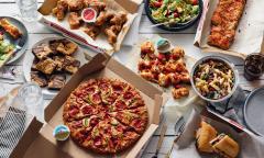 A spread of food from Domino's