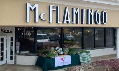 The lettuce farmer visits McFlamingo in Ponte Vedra Beach, FL.