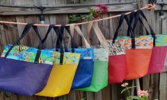 Pockets of Sage totes made by hand in St. Augustine.