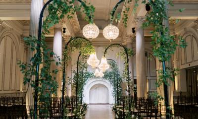 The Treasury decorated with greenery