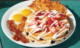 Red, White, and Blue breakfast plate at Denny's restaurant
