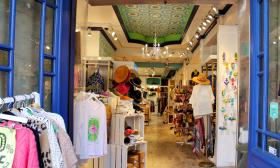 The entrance into the boutique offering clothing and accessories