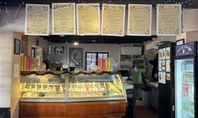 Menus hang above the counter area