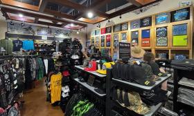 Adamec Harley-Davidson has a full store with colorful H.D. merchandise