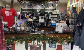 The Harley-Davidson store in St. Augustine decorated for Christmas