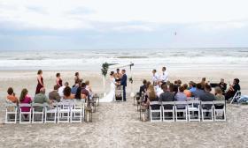 A beach wedding ceremony