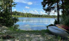 A view of Douglas Lake with boats laid off to the side