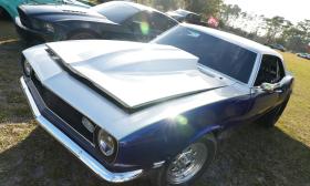 A classic car on display for the car show event at Jimmy Jam BBQ Slam