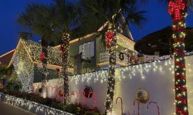 Christmas lights and decor in downtown St. Augustine