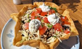 Taco salad served at the authentic Mexican restaurant