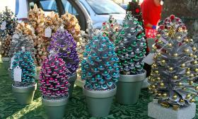 Decorative mini trees at the Surf Illumination