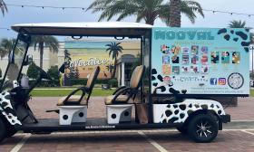 The Mooval Frozen Treats golf cart