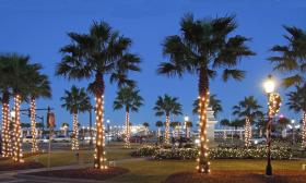 The east end of the plaza during Nights of Lights in St. Augustine