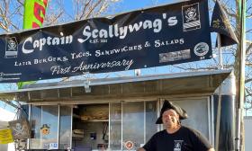 The exterior of Captain Scallywag's food truck