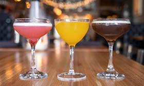 A trio of cocktails made at the bar