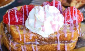 The Modern Rose has a version of French toast, served with strawberries and a dollop of cream