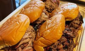 A group of pulled pork sandwiches