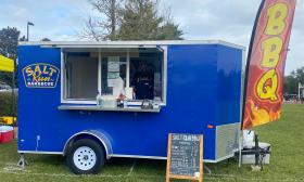 The exterior of the Salt Run Barbecue food truck