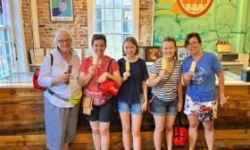 A group of women at Hyppo Pop on a food tour in St. Augustine