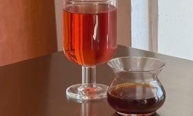 Glass beverages placed on a table