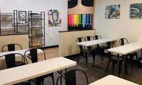 The classroom inside the art studio