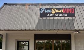 The exterior of Free Your Mind Art Studio