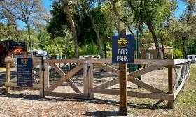 A fenced in dog park