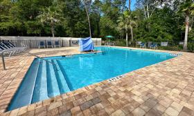 An in-ground pool at the resort