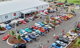 The exterior building and lot of the Classic Car Museum