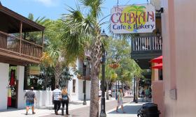 The Cuban Café & Bakery sign on St. George Street