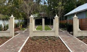 Pillars are positioned at the front of the park