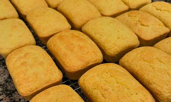 Loaves of honey cornbread