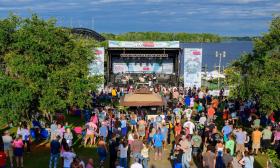 The entertainment stage at the Blue Crab Festival