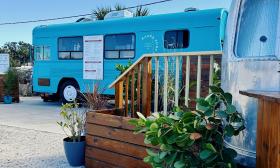 Ragga Surf Cafe's truck parked at the marina