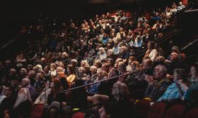 The audience under lights at the St. Augsutine Film Festival in 2024