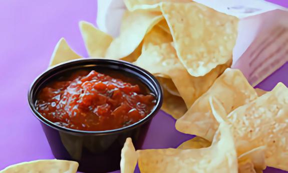 Chips with a side of salsa