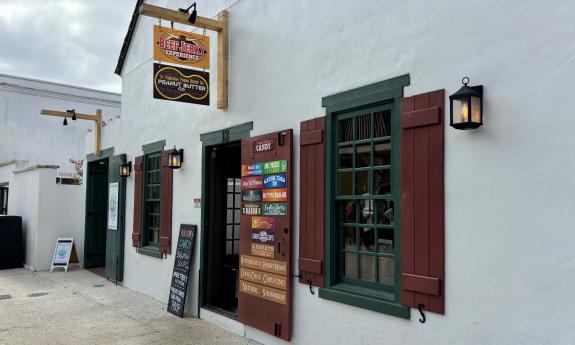 The exterior of the Beef Jerky Experience store