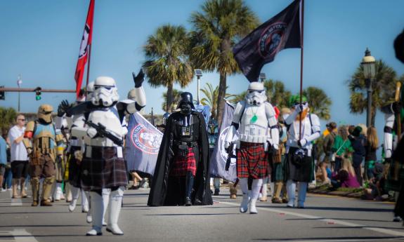 Darth Vader and his stormtroopers in the St. Patrick's Day Parade in the oldest city