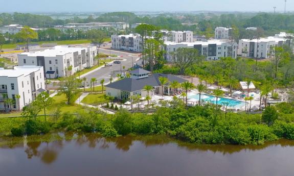 Flagler Crossing apartments are on the San Sebastian River and have indoor and outdoor gathering areas 