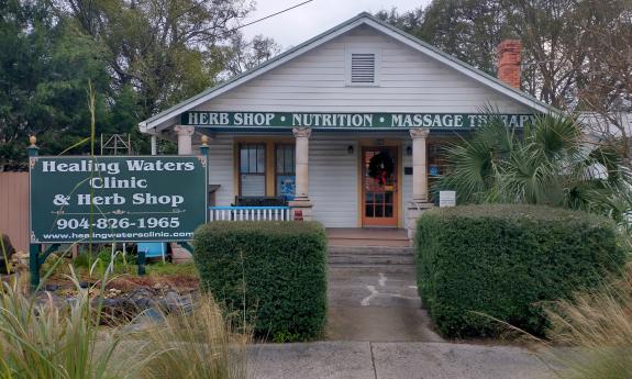 The exterior of Healing Waters Clinic & Herb Shop