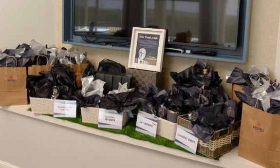 The awards table set up at the event