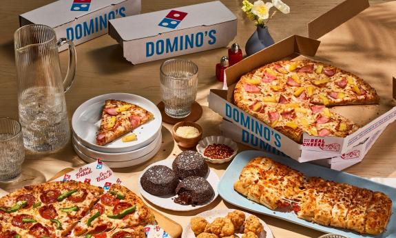 An assortment of food from Domino's Pizza