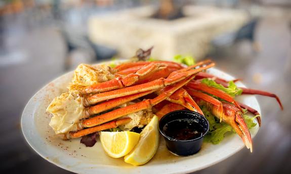 Crab legs placed on a plate