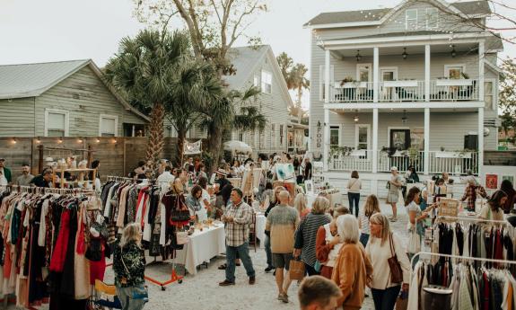 Guests shopping at the Secret Garden Market